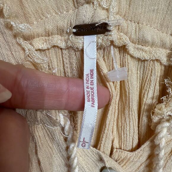 Free People Bali Will Wait For You Embroidered Midi Dress Sz L - Picture 5 of 12